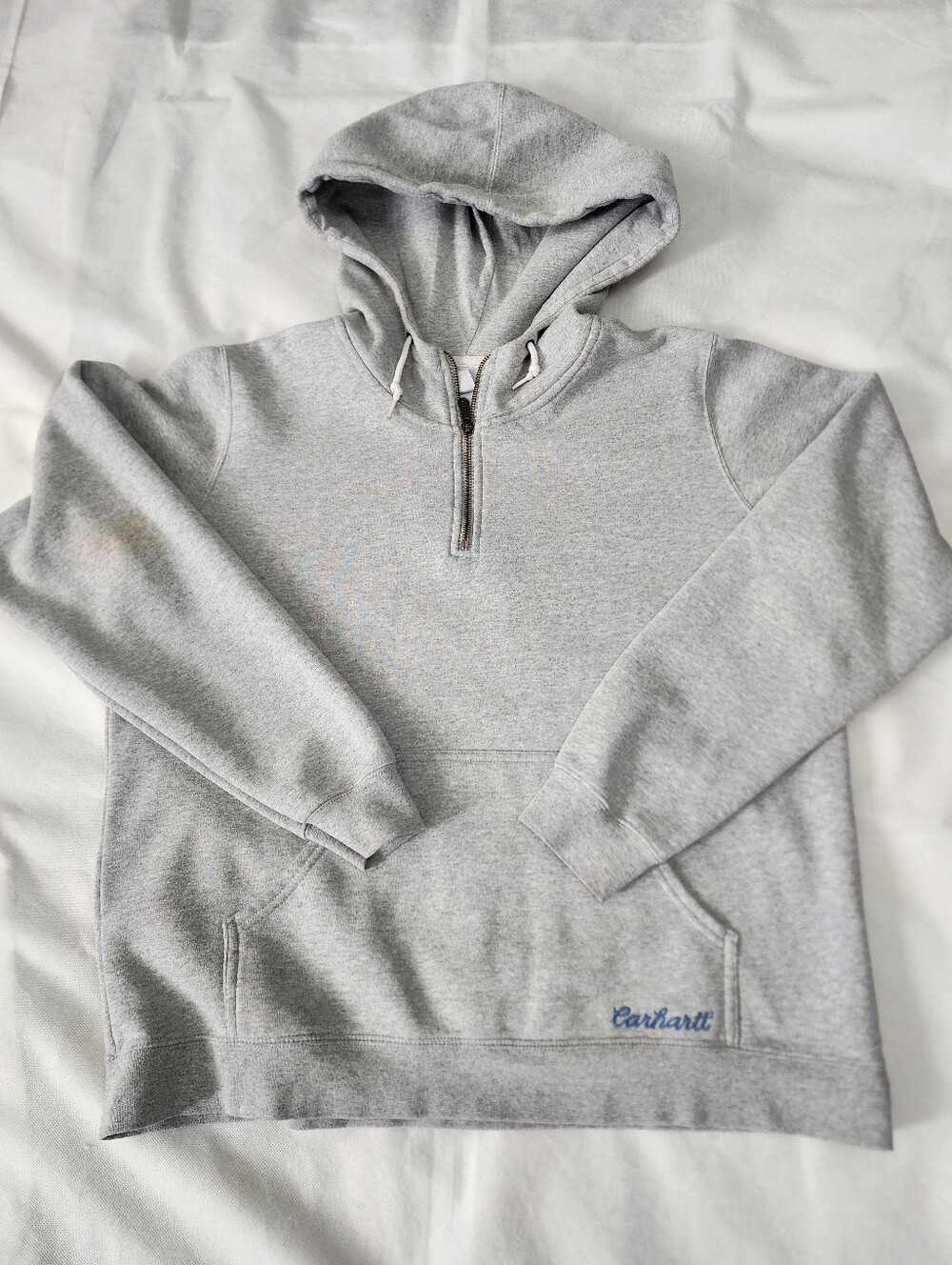 Carhartt Light Gray Zip-Front Hooded Sweatshirt 2XL
